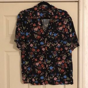 Floral Short sleeve casual button up